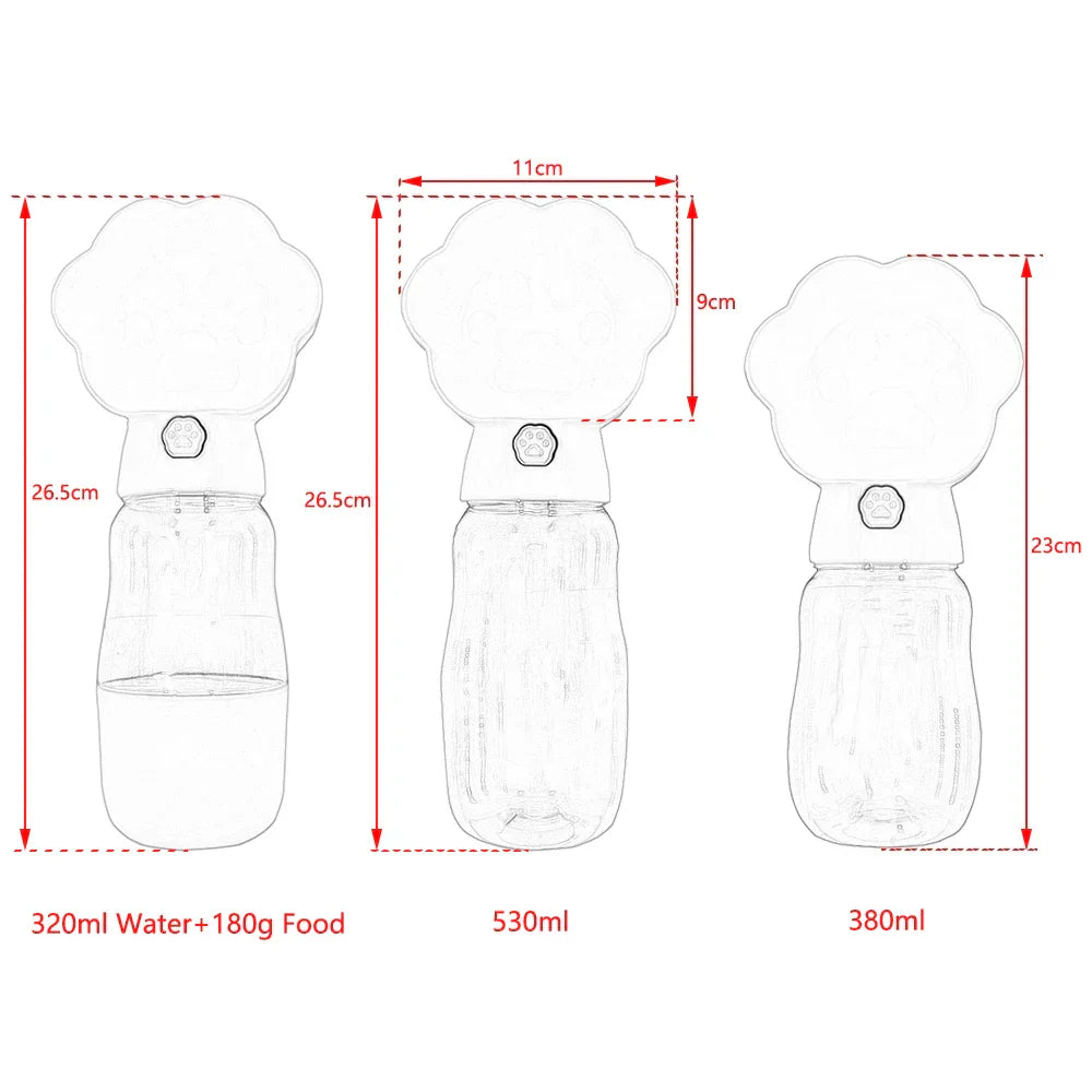 Carvallo DuoBottle | 2-i-1 hunddryckflaska & foderförvaring | Läckagesäker & bärbar | För på språng, promenader & resor Carvallo