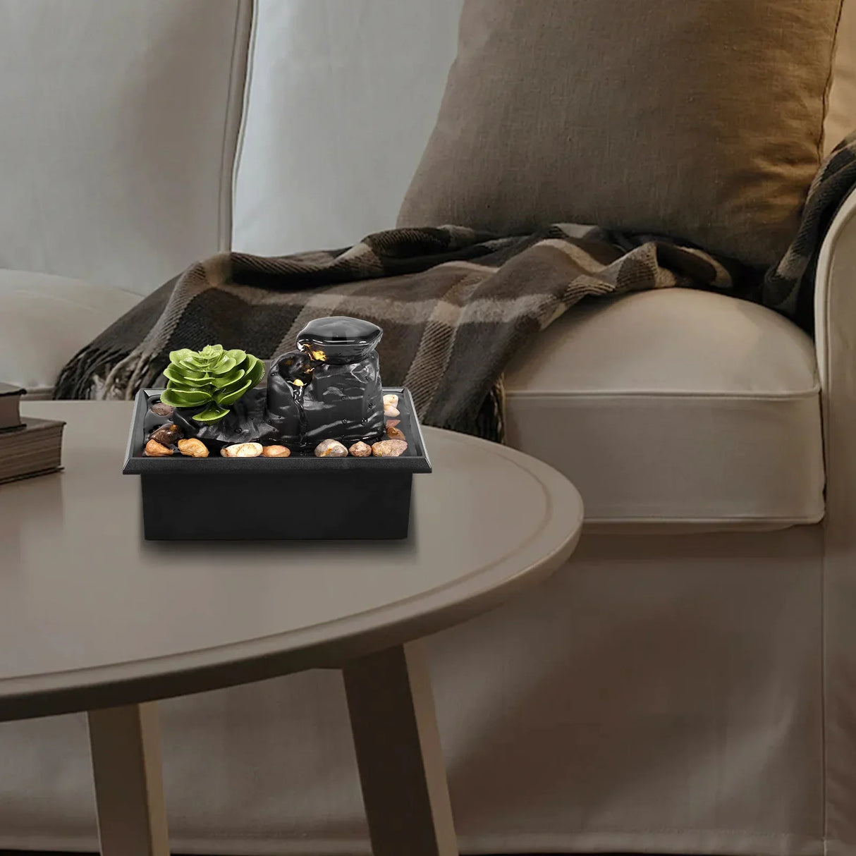 Royallure Bärbar Campingfläkt 20000mAh Uppladdningsbar Skrivbordsfläkt med Ljus & 48H Drift Carvallo