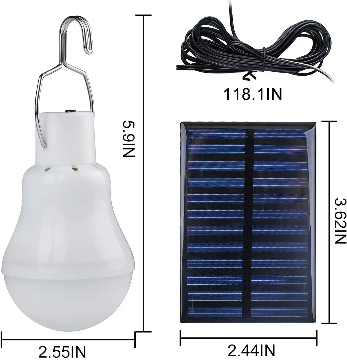 Solarlampa med solpanel – Energisparande LED-lampa för inomhus- och utomhusbruk Carvallo