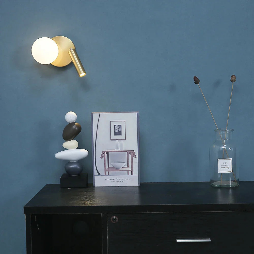 NordicLux - Modern LED Sänglampa Rotera Glas Vägglampa Sovrum och Vardagsrum Dekor Carvallo