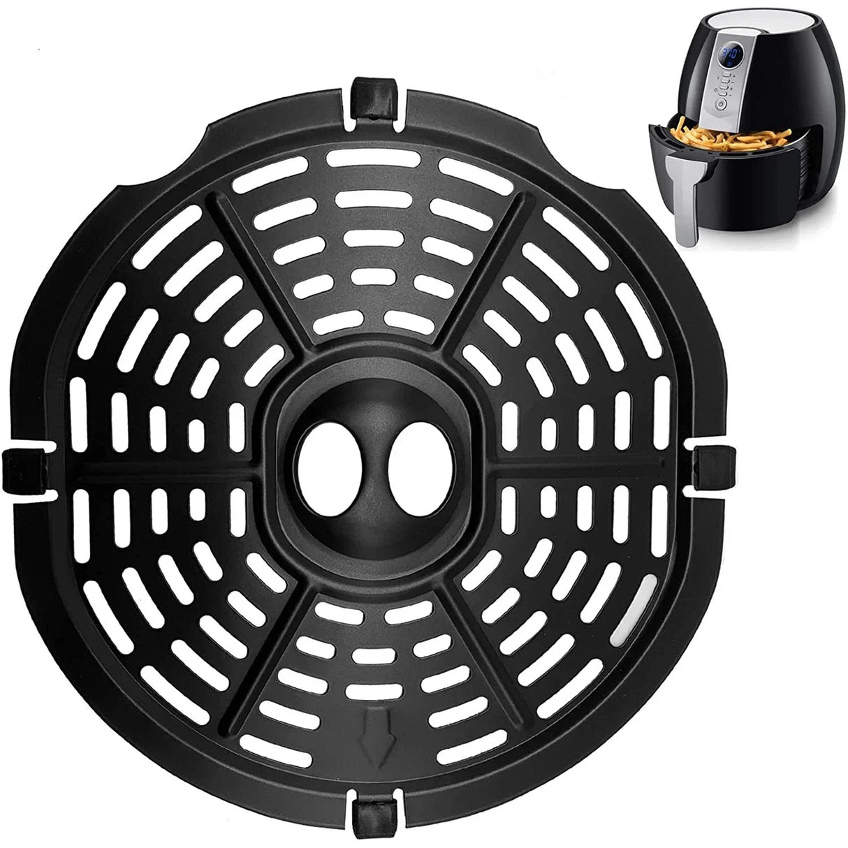 Carvallo Ersatz-grillpanna för varmluftsfritös | Non-stick & diskmaskinssäker | I olika storlekar | För pommes frites, kött & grönsaker Carvallo