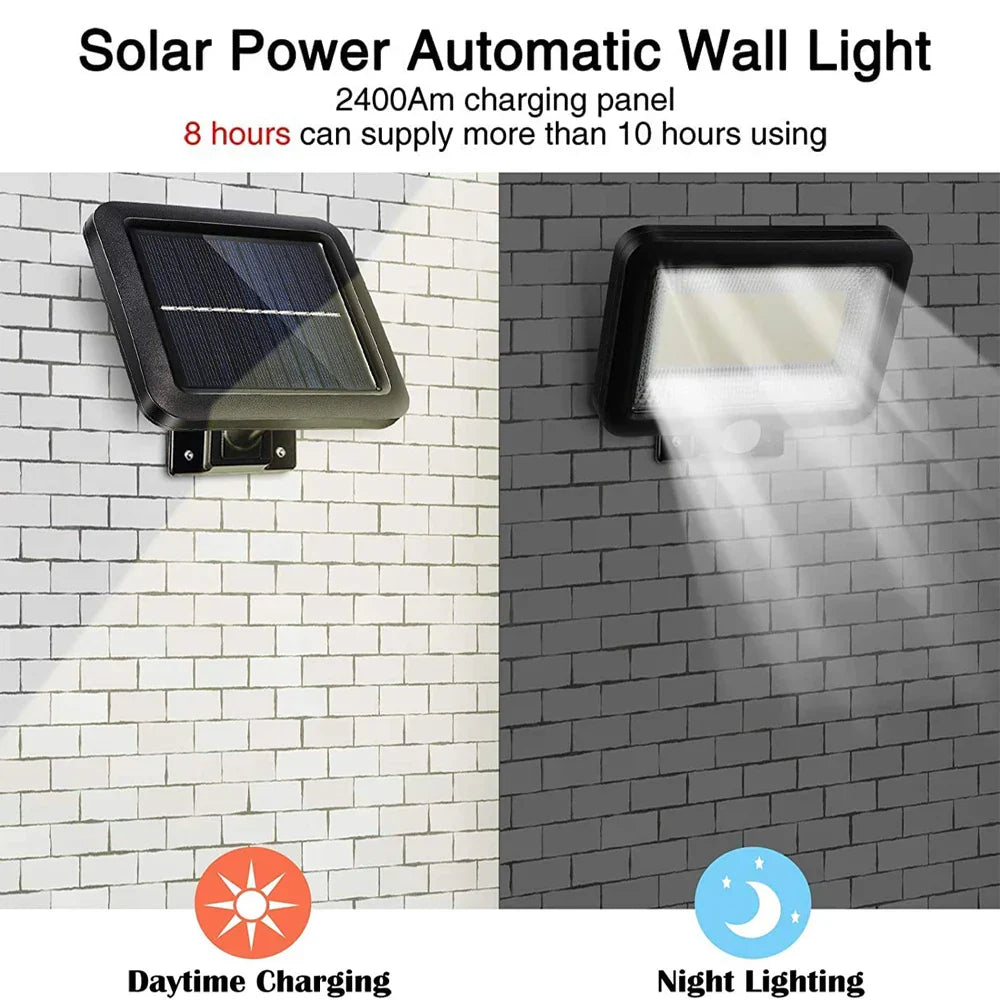Carvallo 100 | Rörelseavkännare & Fjärrkontroll | 100 COB LEDs | IP65 Solarlampa Carvallo