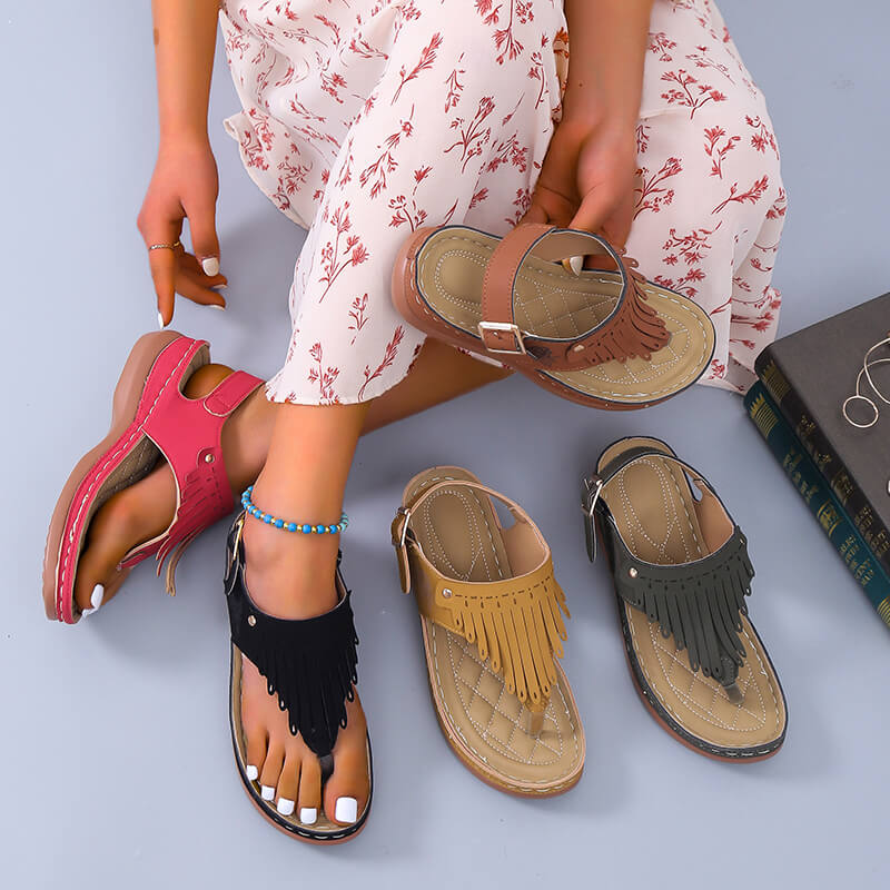 Strand sandaler med tofsar-Shoes for Women-Hemnix-Hemnix