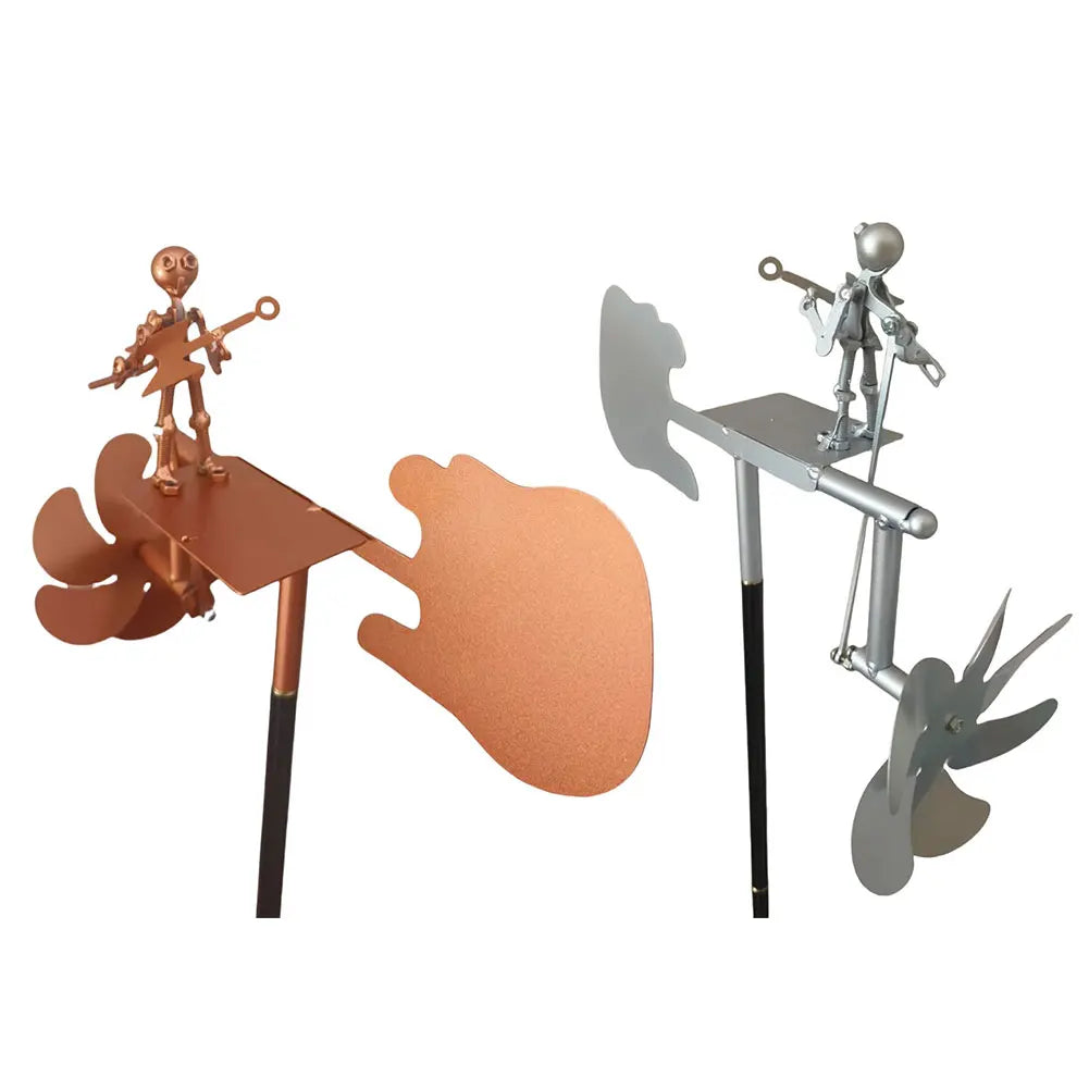 Carvallo Metall Vindspel Gitarr | Handgjord Vindskulptur | Rock Dekor för Trädgård & Terrass | 28 × 17 cm Carvallo