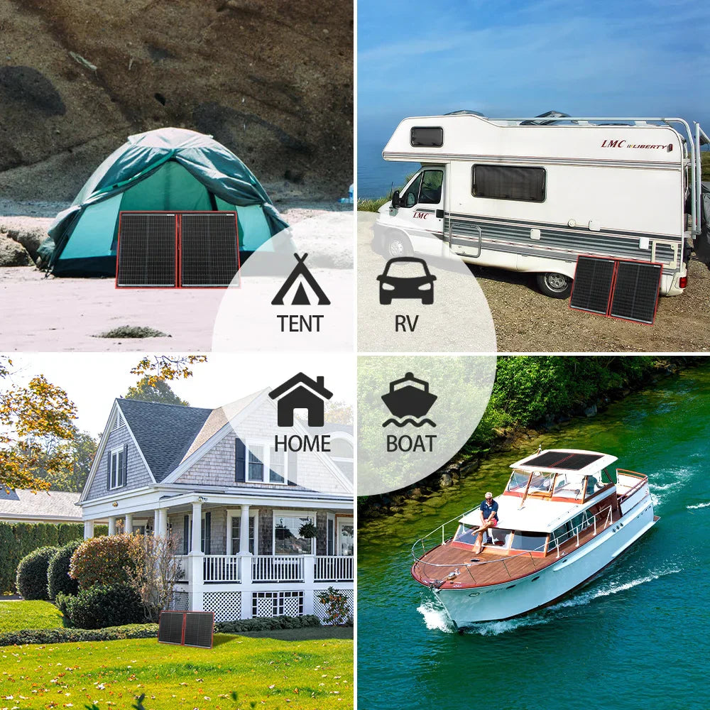 Carvallo Solarpanel SolterraFold 100 W | Monokristallin | Inkl. 10A Laddregulator & 3 m Kabel | Ultrak lätt & Kompakt Carvallo