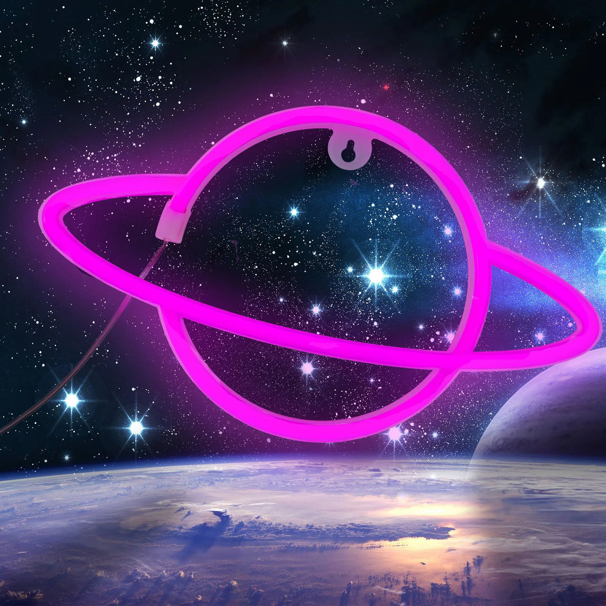 SpaceGlow Ljus - Dekorativ Neon Party LED Vägglampa Carvallo