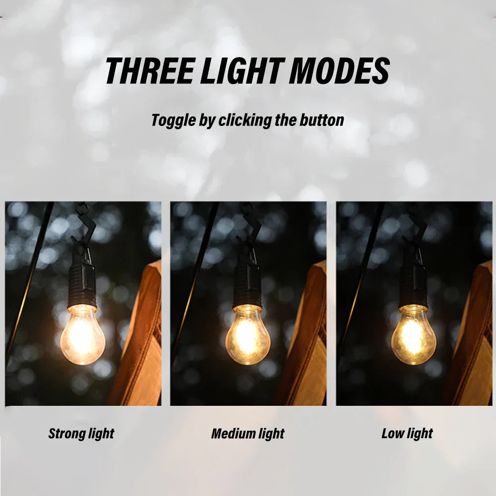 Carvallo Solar Campinglampa Vintage | Återuppladdningsbar via sol & USB | 3 ljuslägen | Bärbar & Vattentålig Carvallo