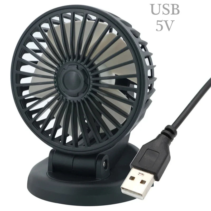 Carvallo Bilfläkt 12V/24V/5V | USB eller Tändare | Svängbar & Kompakt | För Bil, Lastbil, SUV, Husbil & Kontor Carvallo
