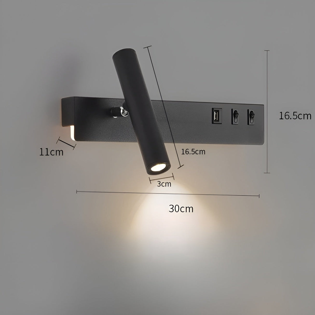 NordicBright Light - Nordic LED Vägglampa med Switch Carvallo