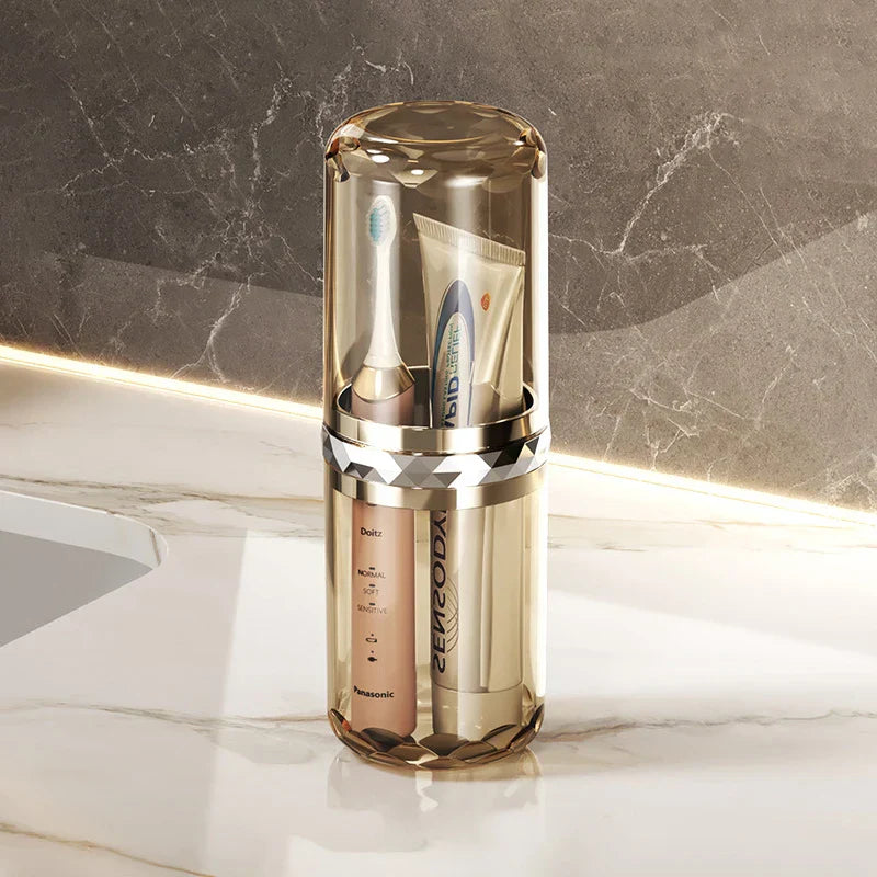 Carvallo Reserach-tandborstskålen med tandborstbox | 2-i-1 förvaringsbehållare för tandborste & munskölj | Ideal för resor Carvallo