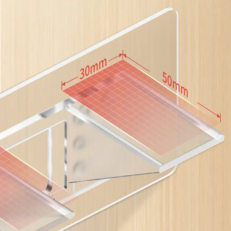 Carvallo ClearFix | Transparent shelf and drawer divider | For cabinets, compartments & bookshelves | 15×7 cm Carvallo