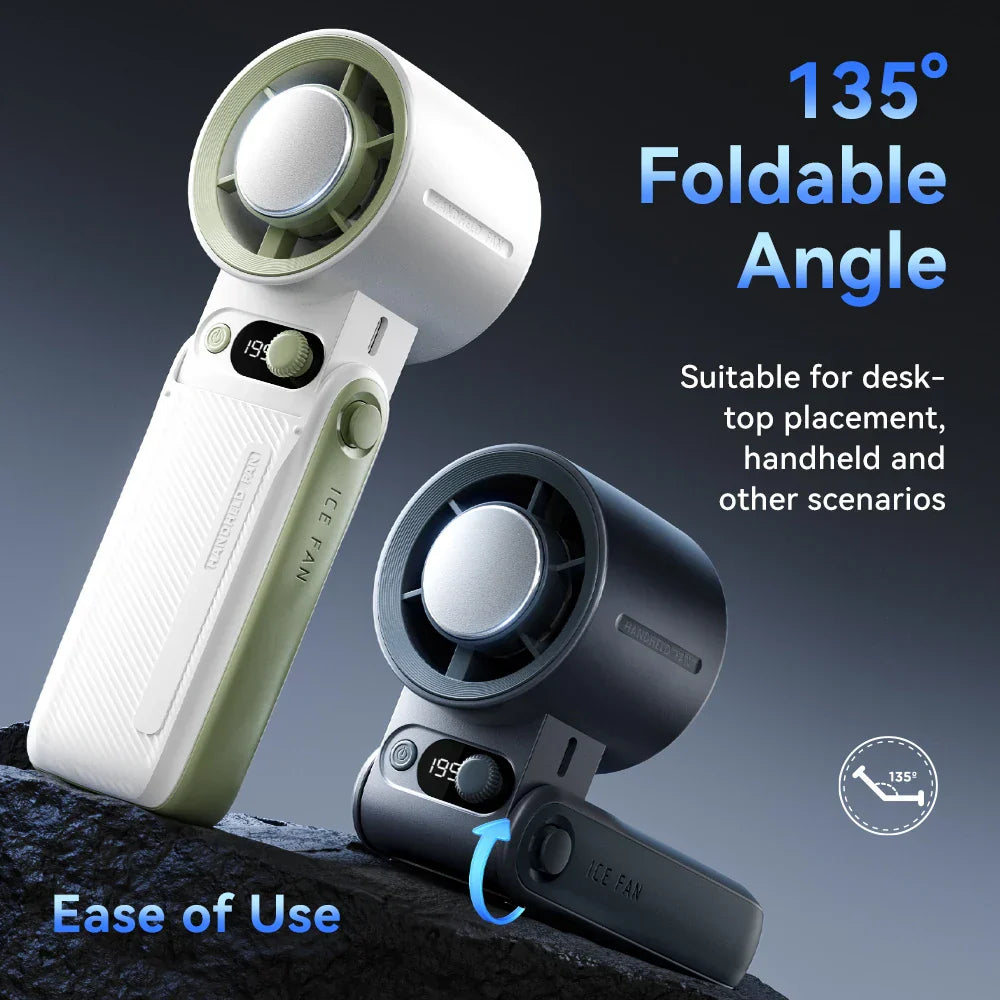 Carvallo 3-i-1 Bärbar Fläkt F5PRO | Hängande, Bord- & Handfläkt | 38000 mAh Batteri | LED-display & Omedelbar kylning Carvallo