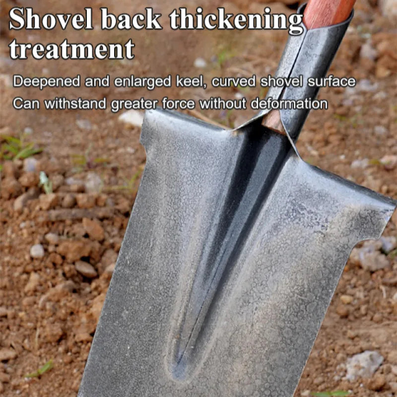 Carvallo Vollstålspade i manganstål | Härdad & Extra Tjock | För jordarbete, plantering & rotgrönsaker – Proffs-trädgårdsskyffel Carvallo