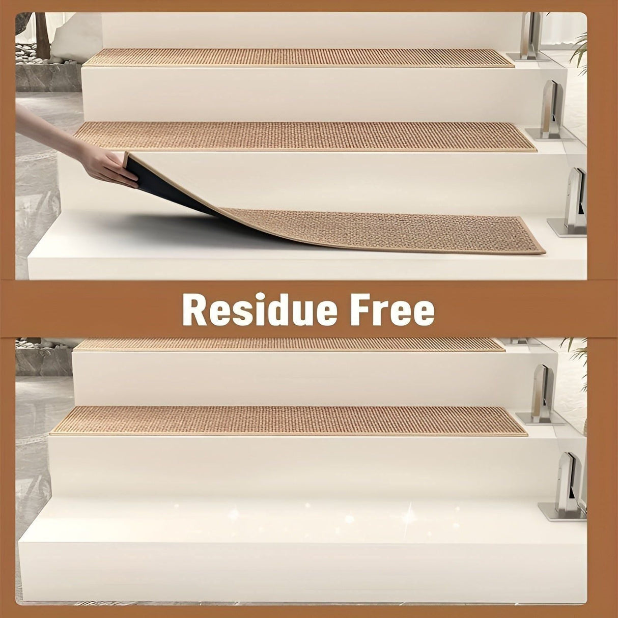 SafeStep Mat - 15 Del Antiskid Säkerhetsgummitrappmatta Carvallo