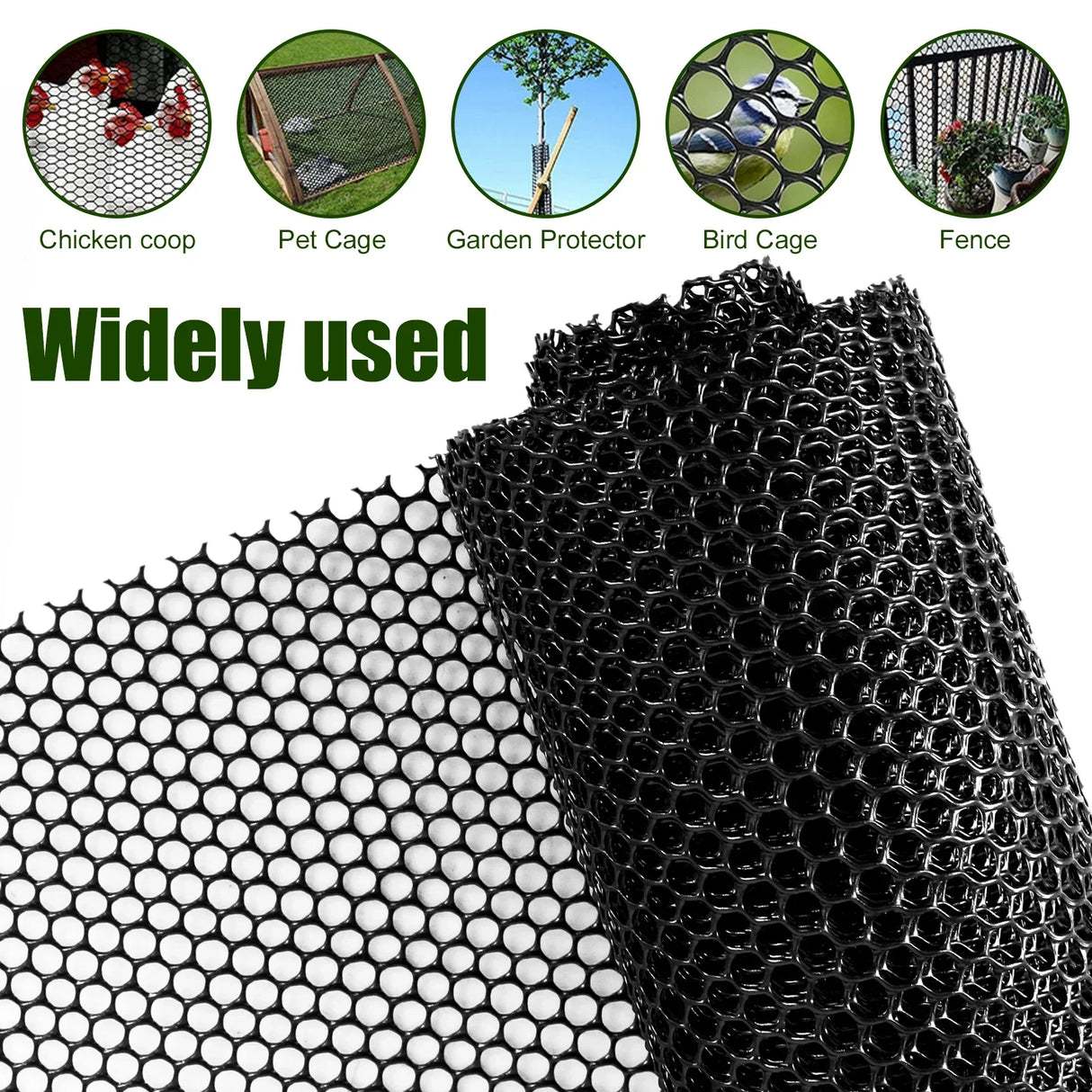 Carvallo Mesh | Plaststängselnät för trädgård & stångskydd | 300 × 40 cm / 600 × 40 cm | Väderbeständig & kan anpassas Carvallo