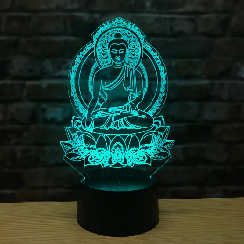 LumiBuddha - 3D LED Nattlampa med Färgförändring och Meditativ Atmosfär Carvallo