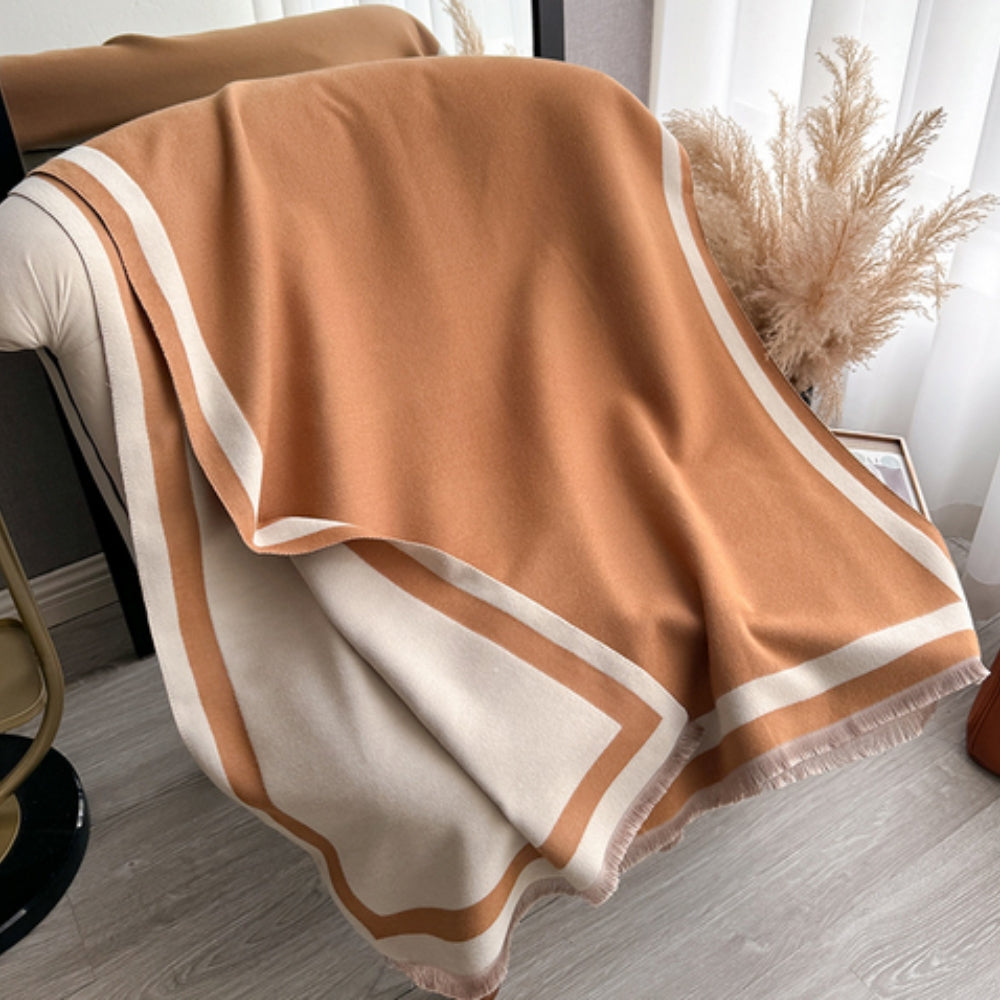 Savéra Randig Dubbelsidig Poncho Schal Carvallo