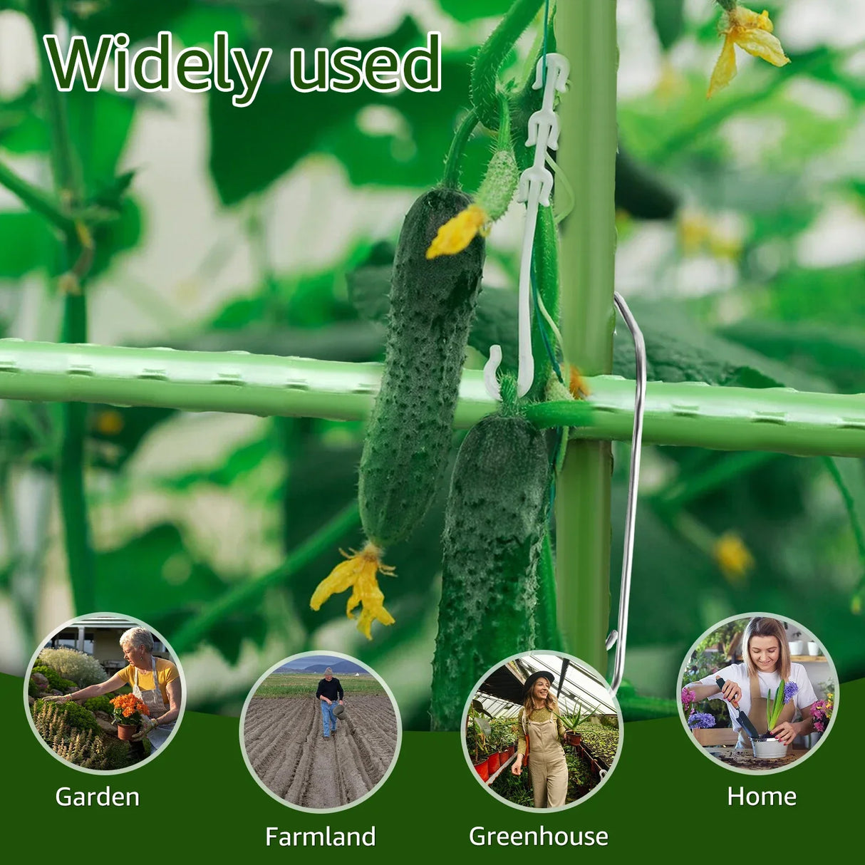 Carvallo växtstödskoppling | Stabil & Återanvändbar | För 11/16/20mm stänger | 50-pack Carvallo