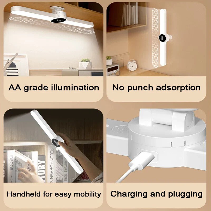 Carvallo-skrivbordslampa ClarioMag | Med klocka & väckarklocka | Magnetisk & USB-uppladdningsbar | Steglöst dimbar | 35 cm Carvallo