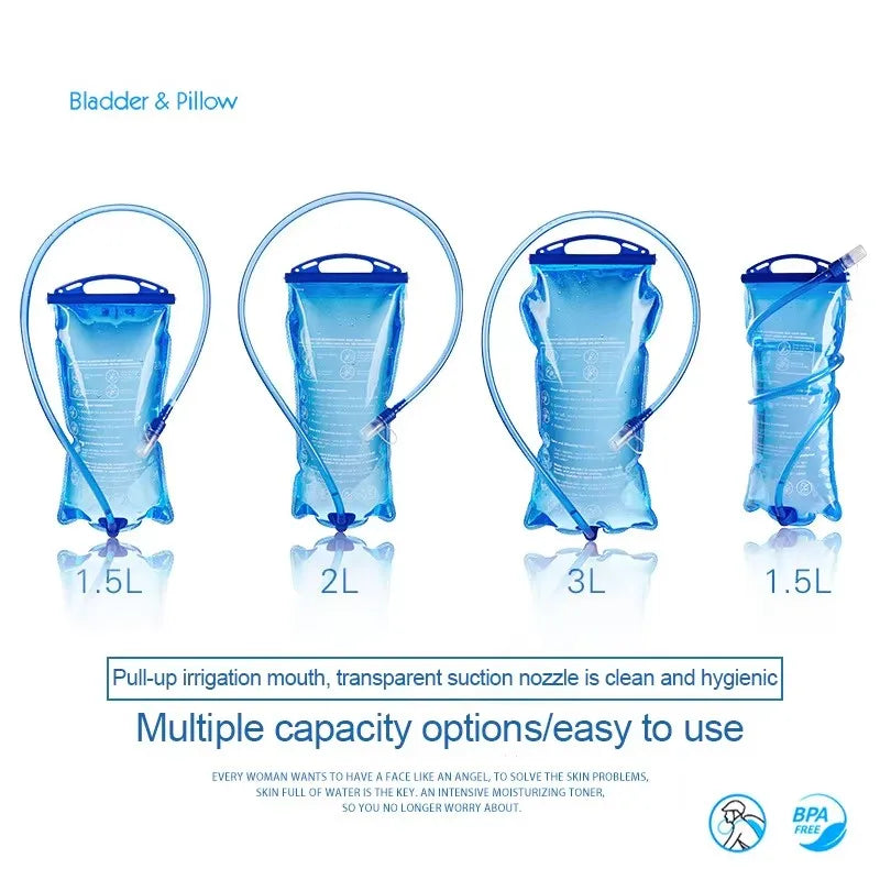 Carvallo Vätskesystem 1.5L/2L/3L | Med slang & dammskydd | BPA-fri & läckagesäker | För ryggsäck, vandring & utomhus Carvallo