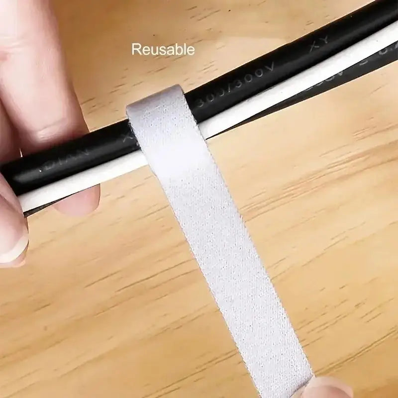 Carvallo Velcro-kabelbindare rulle | 5 m kan skäras | Återanvändbar & starkt klibbig | För kablar, ledningar & organisation Carvallo