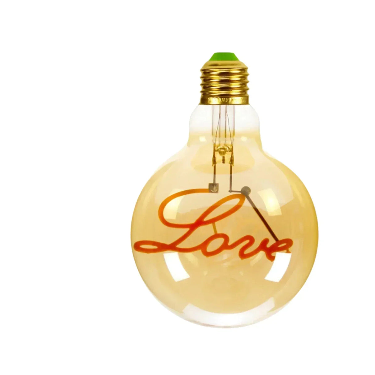 RetroLED - Vintage Bordslampa med Träbotten och LED-lampa med Inskrift Carvallo