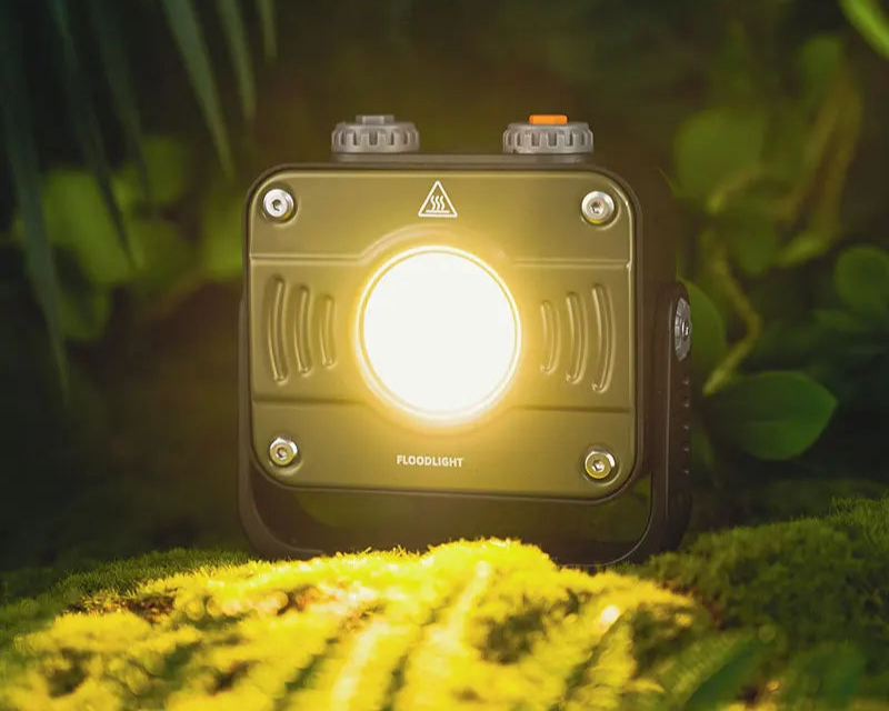 Carvallo Arbetsstrålkastare | 8000 mAh Batteri | Steglöst Dimmbar & Återuppladdningsbar | COB-LED Campingljus med Hängare & Magnet Carvallo