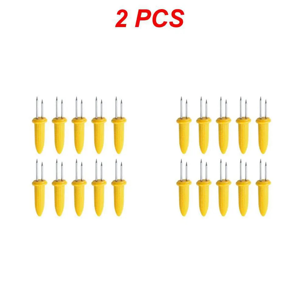 Carvallo rostfritt stål majsgafflar set | Värmetålig & Återanvändbar | För grill, camping & kök | 6 × 2 cm Carvallo