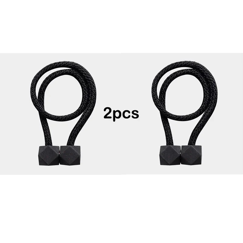 Carvallo gardinstång med magnet | 2-pack | Tjock rep-design & Stark grepp | För vardagsrum, sovrum & kök Carvallo