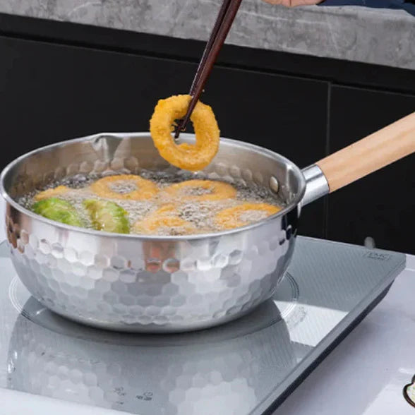 Royallure 430 Rostfritt Stål Japansk Snögryta med Trähandtag för Matlagning Carvallo