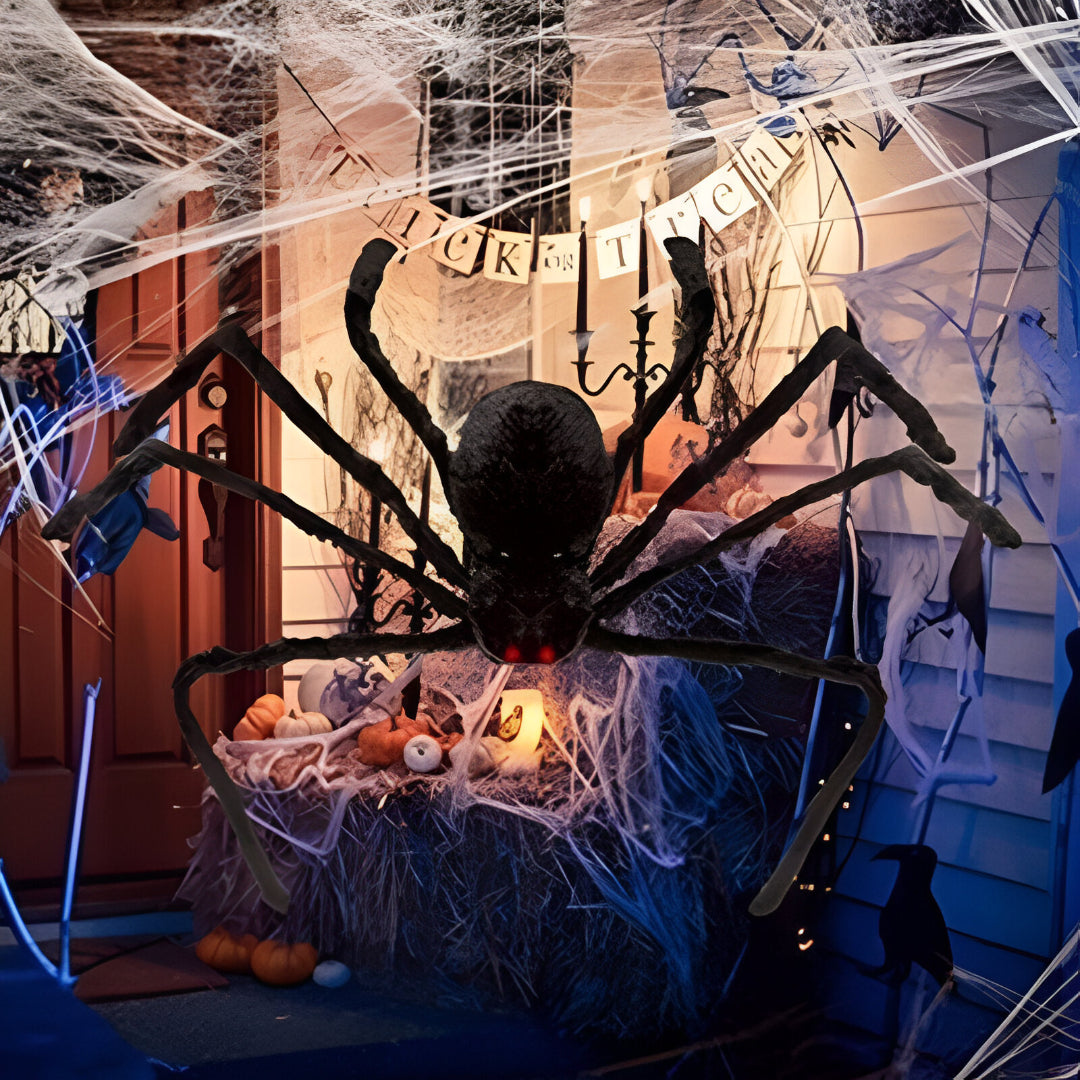 Jättehårig skräckspindel – Överdimensionerad pälsad spindelrekvisita för läskig Halloweendekoration MILA Sverige