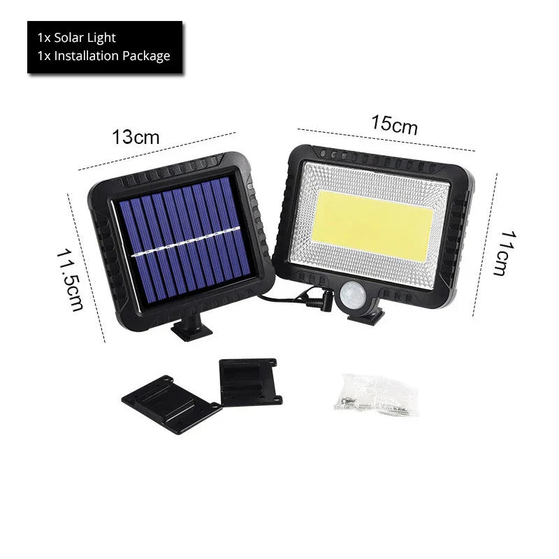 Carvallo 100 | Rörelseavkännare & Fjärrkontroll | 100 COB LEDs | IP65 Solarlampa Carvallo