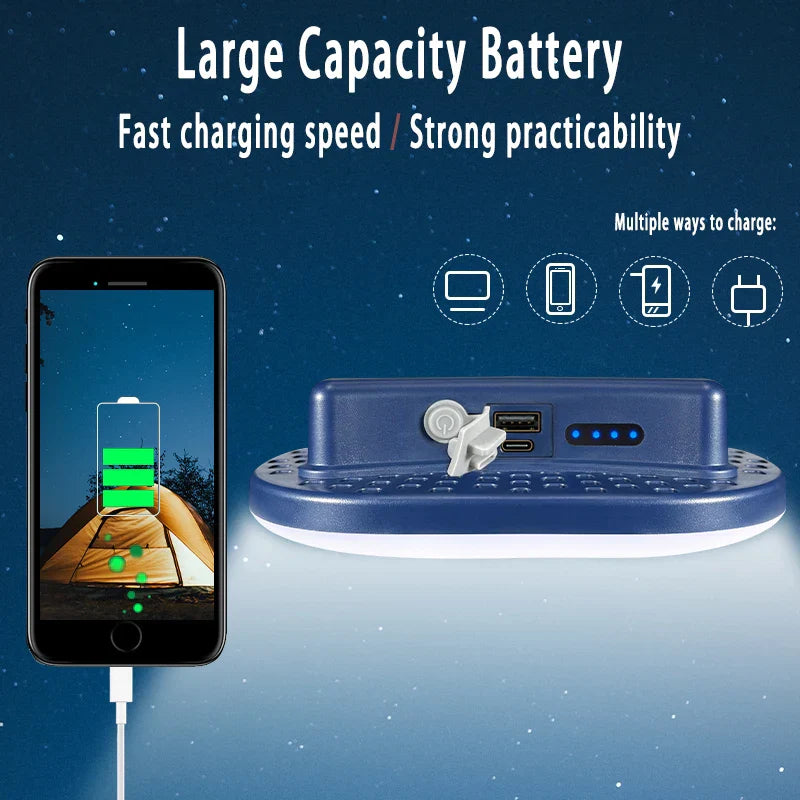 Carvallo TrailForce LED Campinglampa med magnet & powerbank | Återuppladdningsbar via USB-C | Dimmbar 278 LEDs | 80W arbets- & nödbelysning utomhus Carvallo