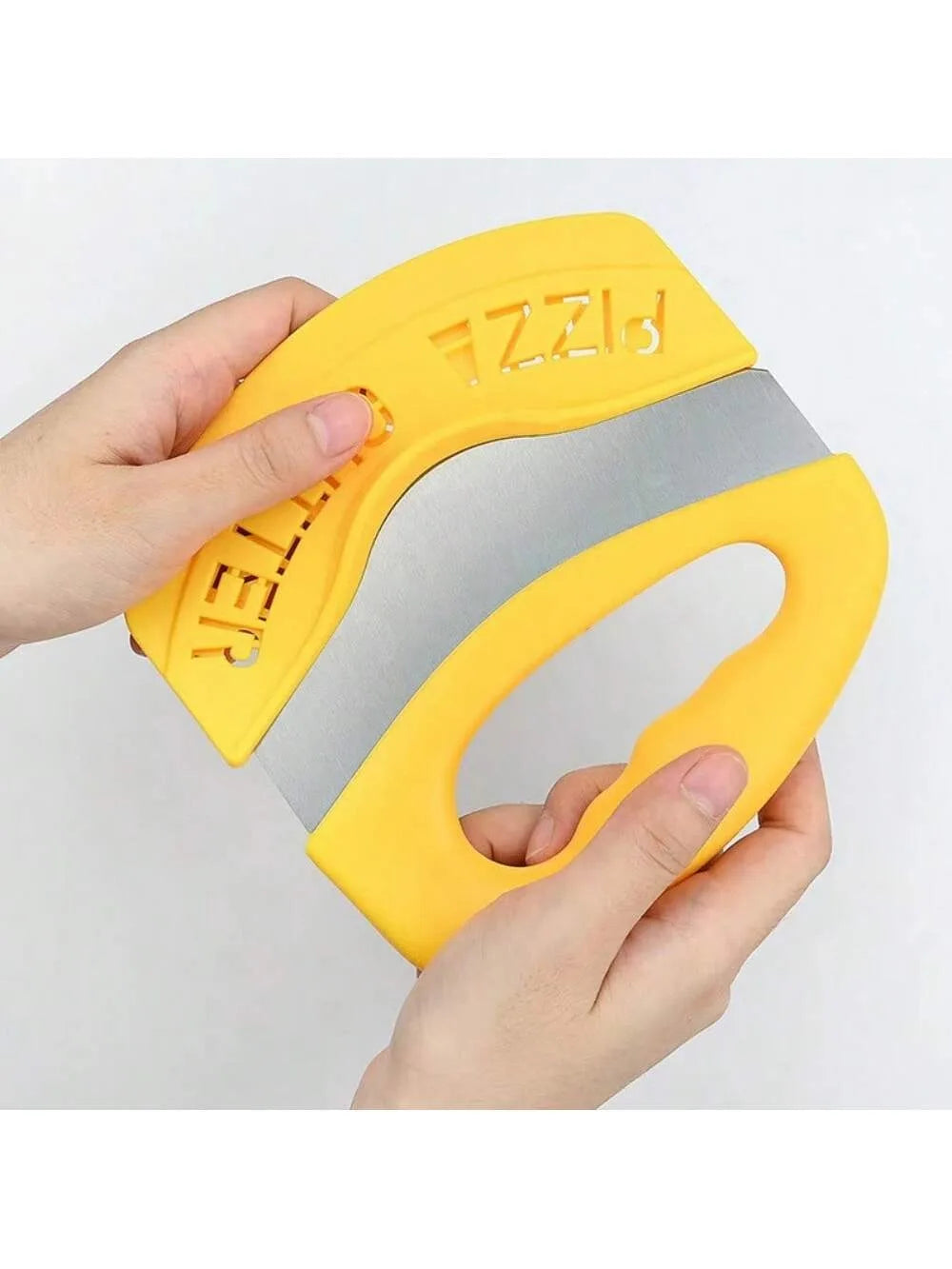 Carvallo Pizzaskärare av rostfritt stål med skyddshuv | Rundkniv för precis skärning av pizza, örter, ost och deg | Ergonomisk och diskmaskinssäker Carvallo