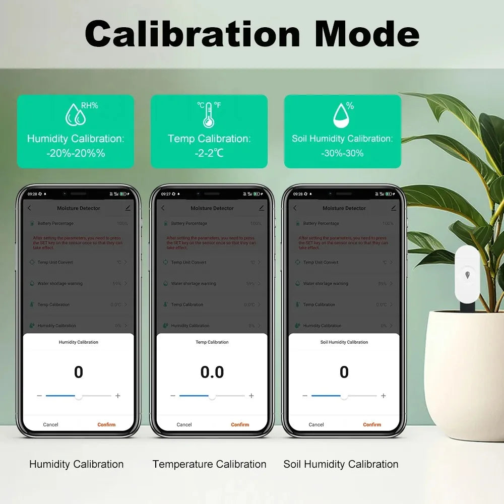 Carvallo Markfuktighetsensor GrowGuard | Zigbee 3.0 | App- & röststyrning | För växtvård & trädgårdövervakning Carvallo