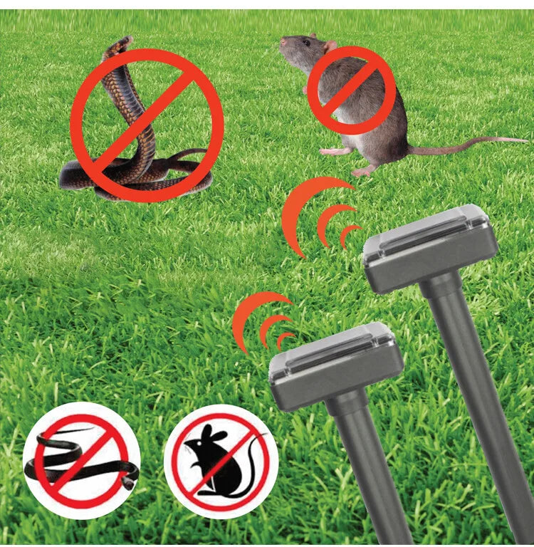 Solcellsdriven orm- och skadedjursavskräckare – ultraljudsenhet för trädgården Carvallo