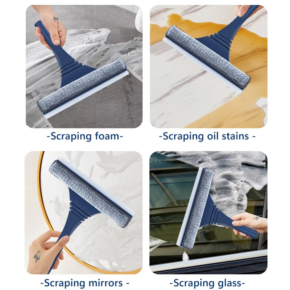 Carvallo 2-i-1 fönsterputsare | Justerbart teleskophandtag | Vaxare & microfiber-mopp | För fönster, glas & ramar Carvallo
