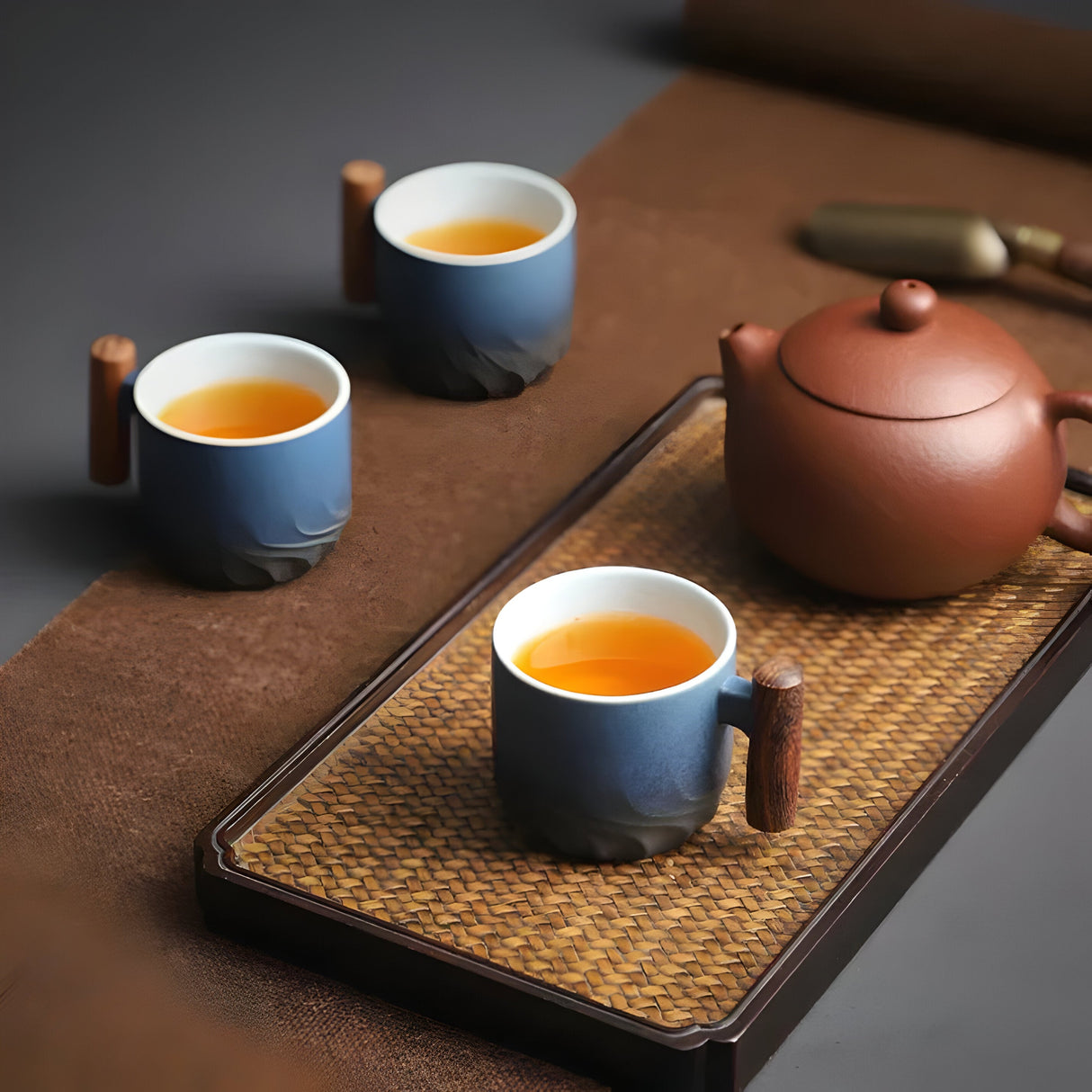 Keramik-kaffekopp med trähandtag – Retro-design, Robust och stilfull | Perfekt för kaffe och te Carvallo