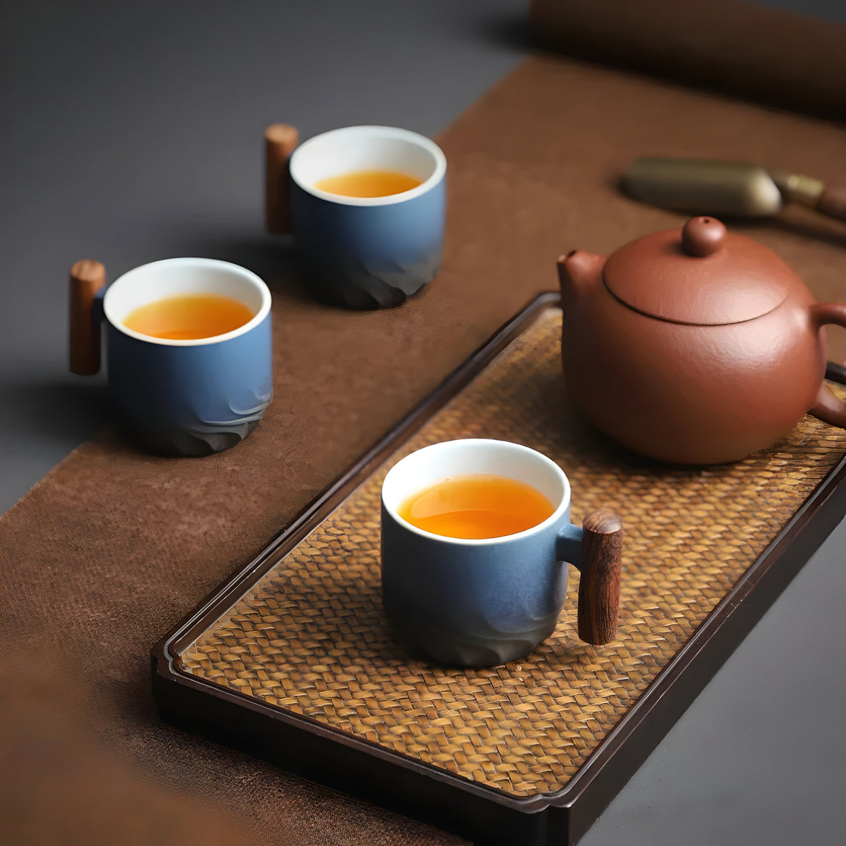 Keramik-kaffekopp med trähandtag – Retro-design, Robust och stilfull | Perfekt för kaffe och te Carvallo