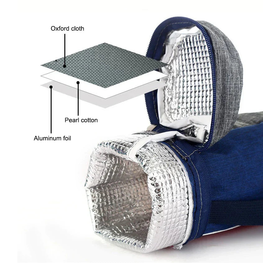 Carvallo Isolierad flaskväska 10×10×29 cm | Bärbar kylväska av Oxford-material | För resor, sport och utomhus Carvallo