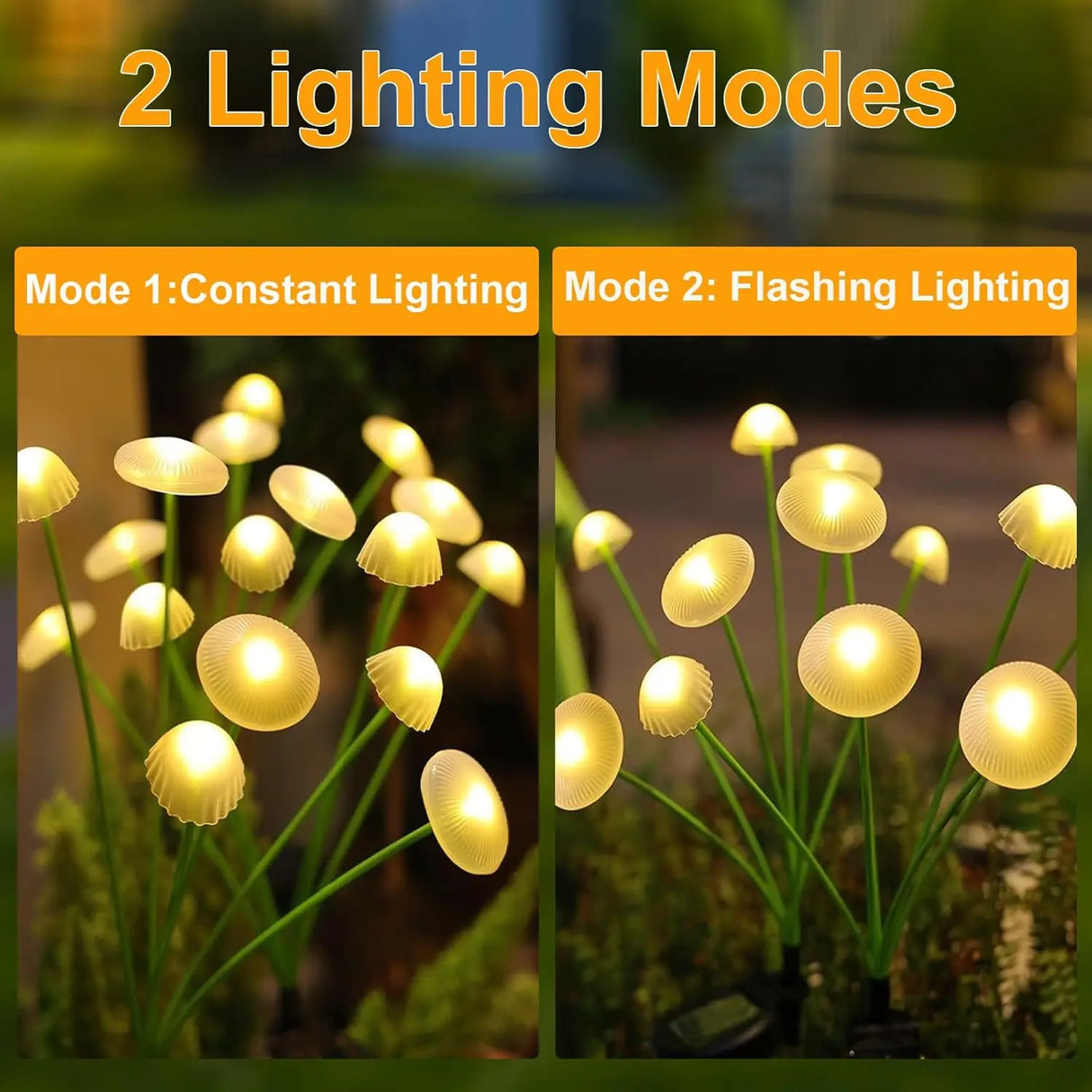 Carvallo Solar-Trädgårdslampa 6 LEDs | Manet- & Svampdesign | För Trädgård, Terrass & Utomhusområden Carvallo