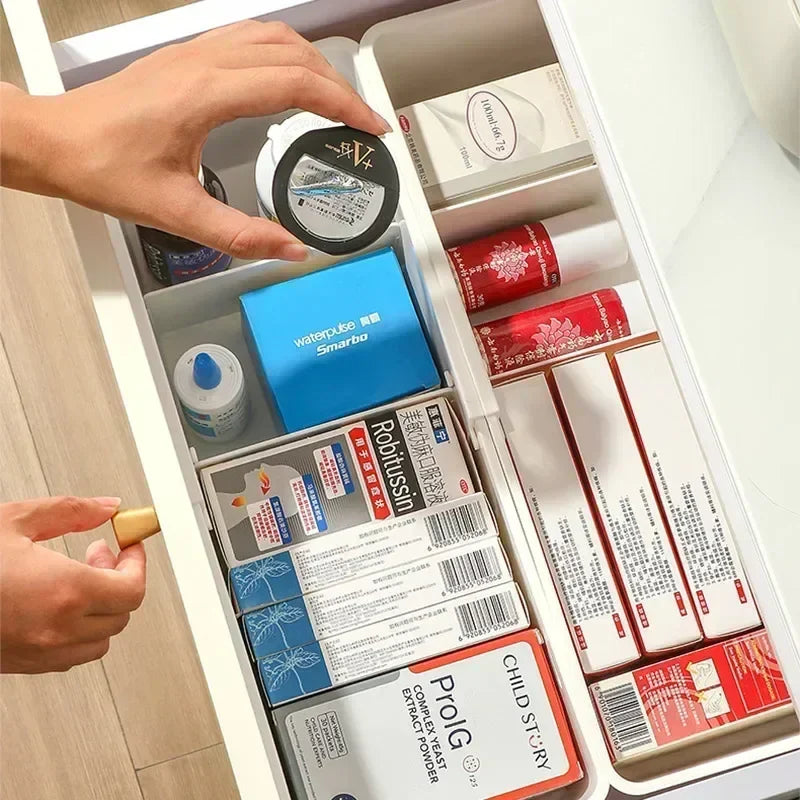 Carvallo Låda-organizer med utdragbara fack | Justerbar förvaringslåda för kök, badrum och garderob – 27×14,5×9,5 cm Carvallo