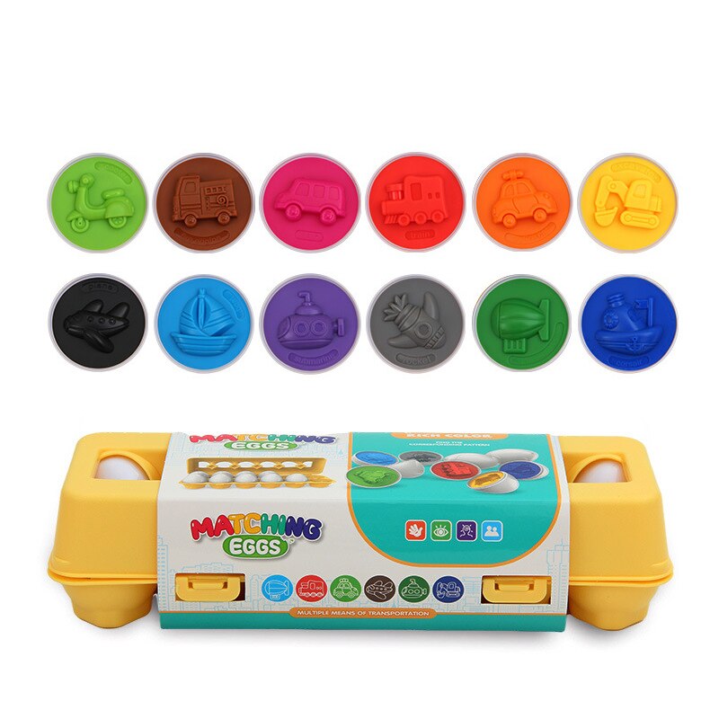 Montessori Pedagogiskt Kycklingägg Leksak-Kids-Hemnix-12 stycken fordon-ägg-Hemnix