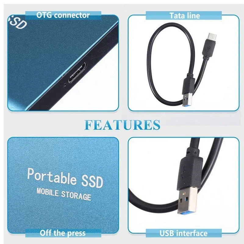 Carvallo Ultra Extern SSD | USB 3.1 Typ-C | Upp till 1000 MB/s | 500 GB / 1 TB / 2 TB | Kompakt & Stöttålig Carvallo