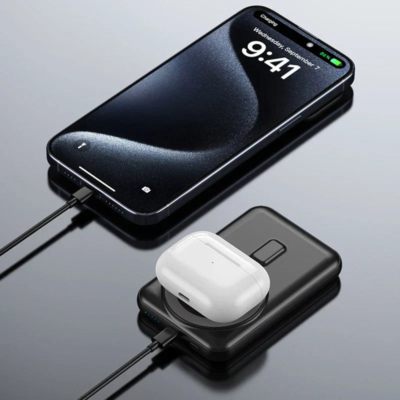 Carvallo 20.000 mAh Solkraftbank med magnetisk trådlös laddare | Kompatibel med MagSafe | USB-C & solenergi-laddning | För iPhone, Samsung & mer Carvallo