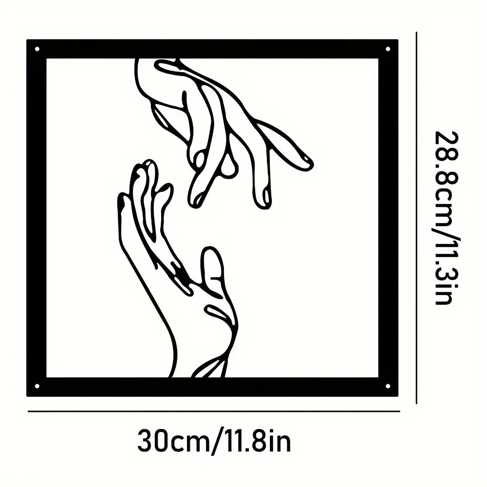 Connected Hands Metallväggdekoration – Minimalistisk och Enande Carvallo