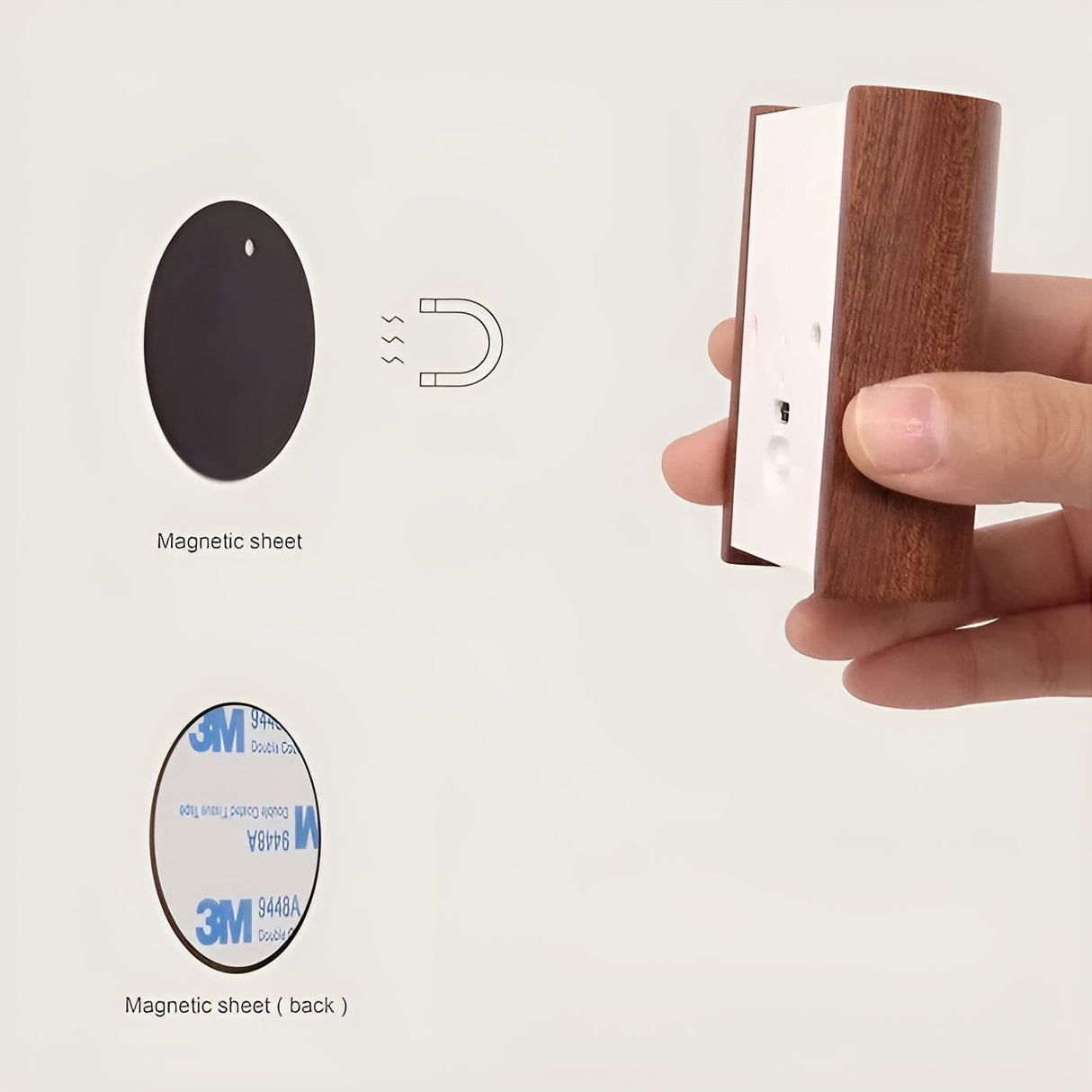 TimberSense Light - Uppladdningsbar Rörelsesensor Väggljus gjort av Trä Carvallo