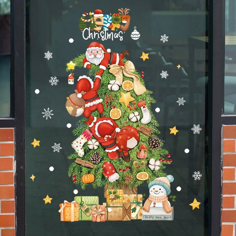 Fönsterdekoration - Festlig dekoration med jultomte och djur för en mysig jul Carvallo