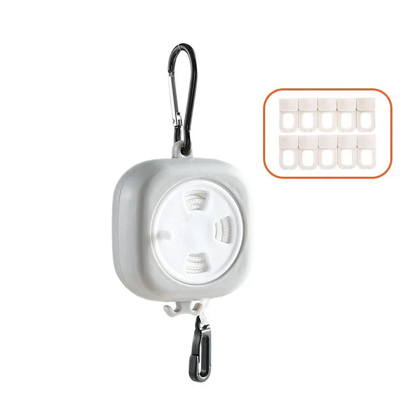 Carvallo tvättlina TravelTendu | 10 m utdragbar med 10 stoppare | För camping, balkong, bad & utomhusäventyr Carvallo