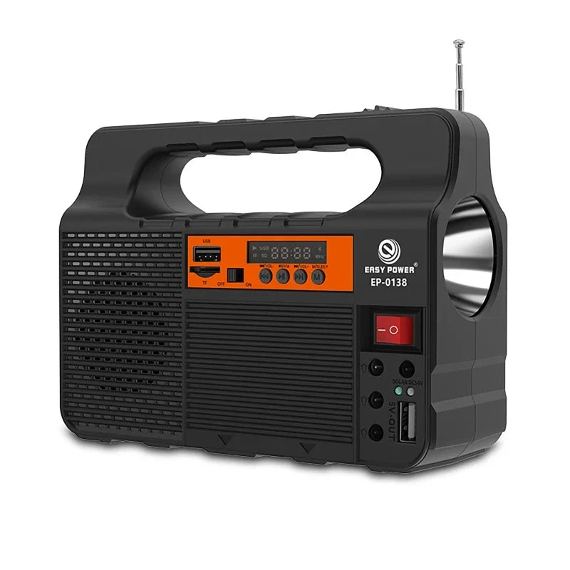 Carvallo-Multifunktionsgerät Solariq Pro | Ljus, Powerbank, Radio & Bluetooth-Högtalare | Inkl. 3 LED-lampor & Solarpanel-anslutning Carvallo